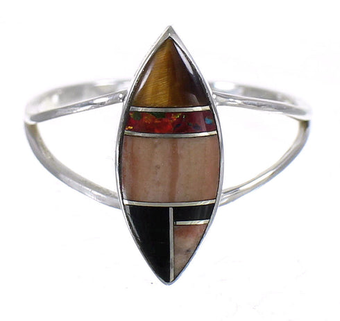 Multicolor Sterling Silver Ring Size 5-1/2 AX80375